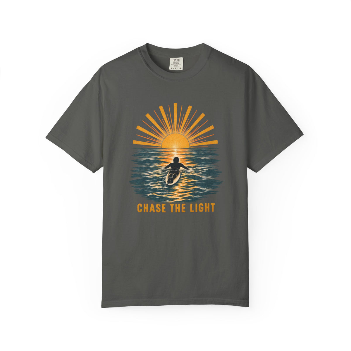 Chase The Light Tee | Sunset Paddle Out Surfer Shirt | Inspirational Surf T-Shirt | Comfort Colors Gift