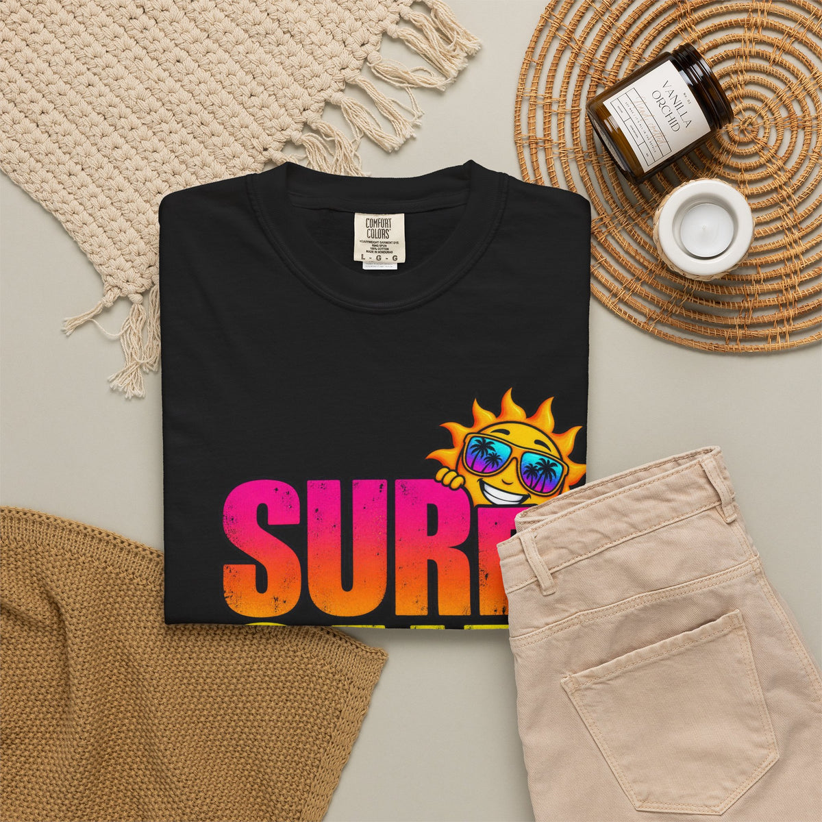Surf Salt Soul Tee | Retro Surf Graphic Shirt | Colorful Beach T-Shirt | Comfort Colors