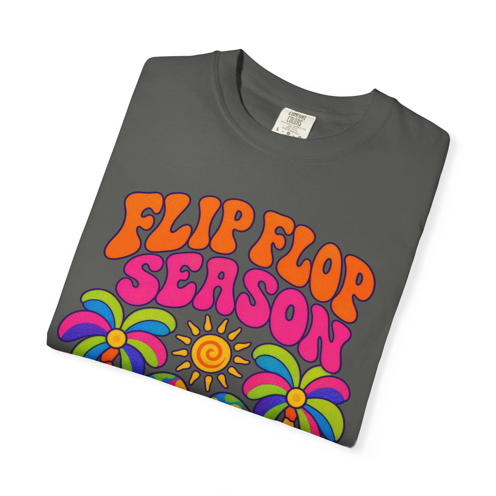 Flip Flop Season Tee | Summer Beach Shirt | Colorful Sandals T-Shirt | Comfort Colors