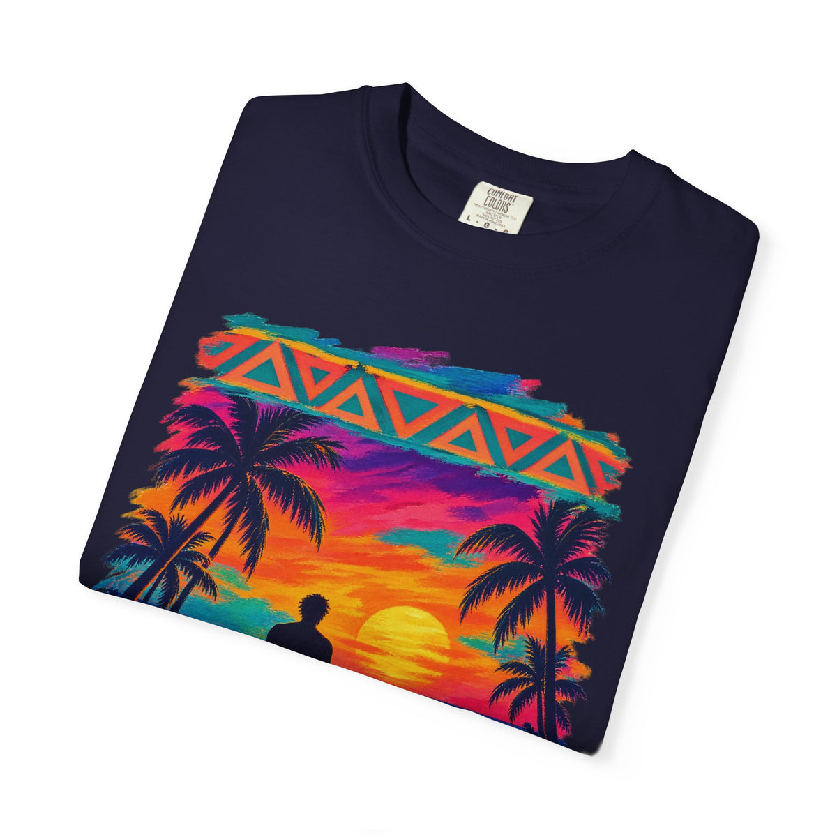 Surfer Walking To The Lineup Shirt | Tribal Sunset Surf Tee | Comfort Colors T-Shirt