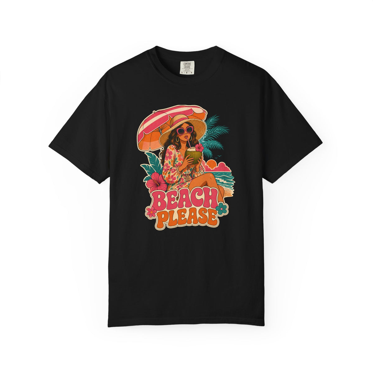 Beach Please Tee | Retro Beach Shirt | Retro Beach T-Shirt | Comfort Colors Gift