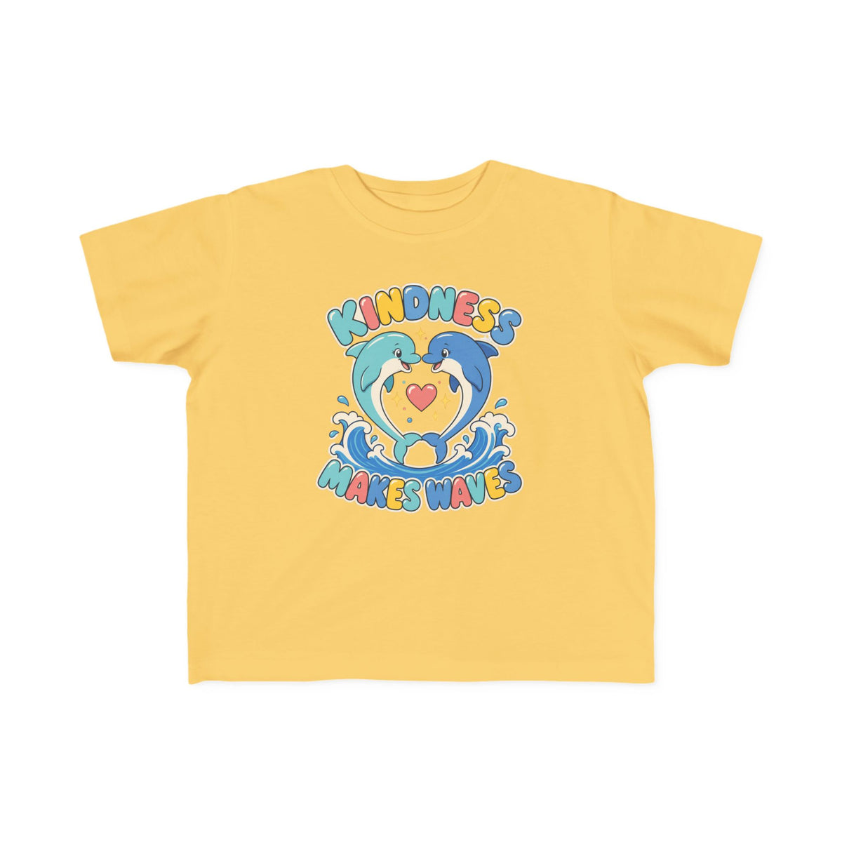 Kindness Makes Waves Kids Tee | Kindness Dolphin Kids Shirt | Toddler Beach T-Shirt | Surf Kid Gift