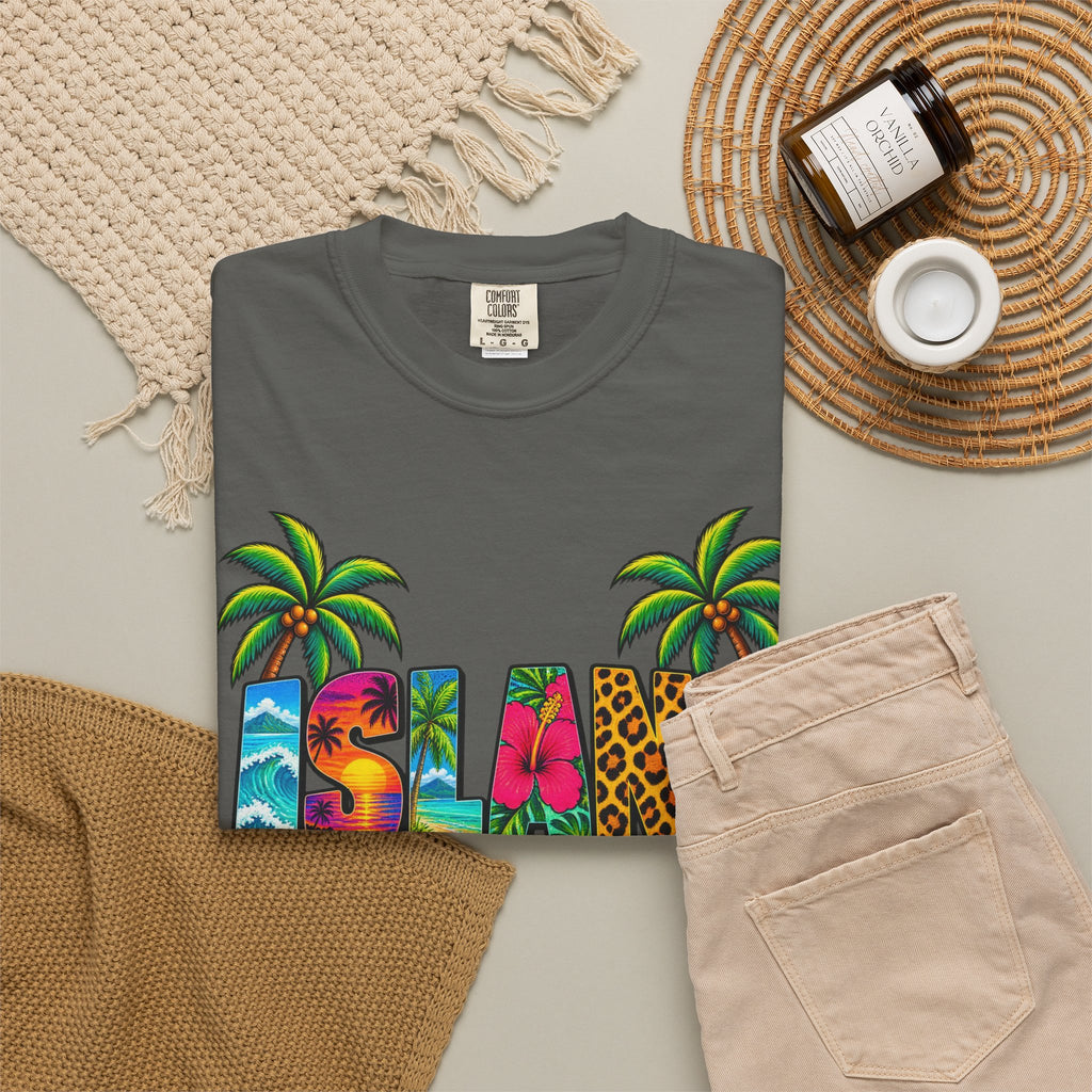 Island Time Tee | Tropical Island Shirt | Retro Vacation T-Shirt | Comfort Colors