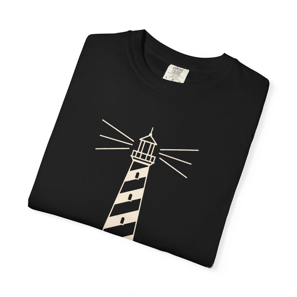 Be The Lighthouse Tee | Lighthouse Line Art Shirt | Inspirational Nautical T-Shirt | Comfort Colors Navy