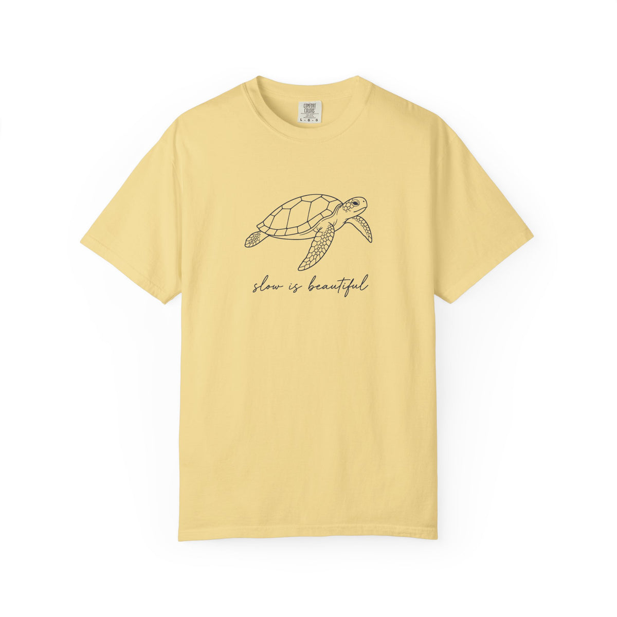 Slow Is Beautiful Tee | Minimal Sea Turtle Shirt | Inspirational Ocean T-Shirt | Comfort Colors
