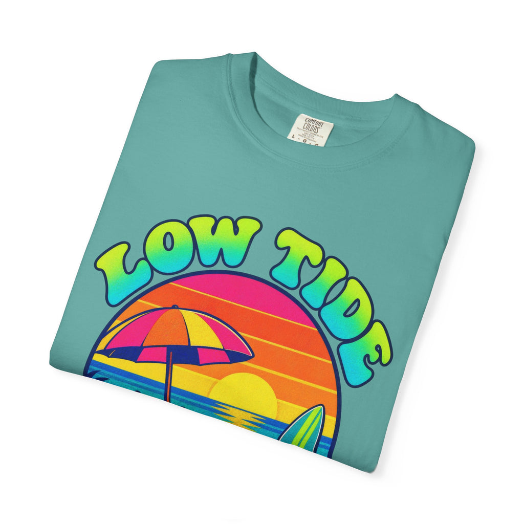 Low Tide High Vibes Tee | Good Vibes Beach Shirt | Colorful Tide Pool T-Shirt | Comfort Colors