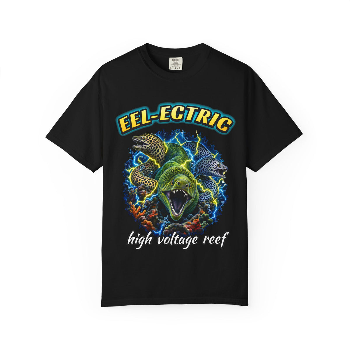 Eel-ectric Moray Eel Shirt | Neon Reef Bootleg Tee | Comfort Colors T-Shirt