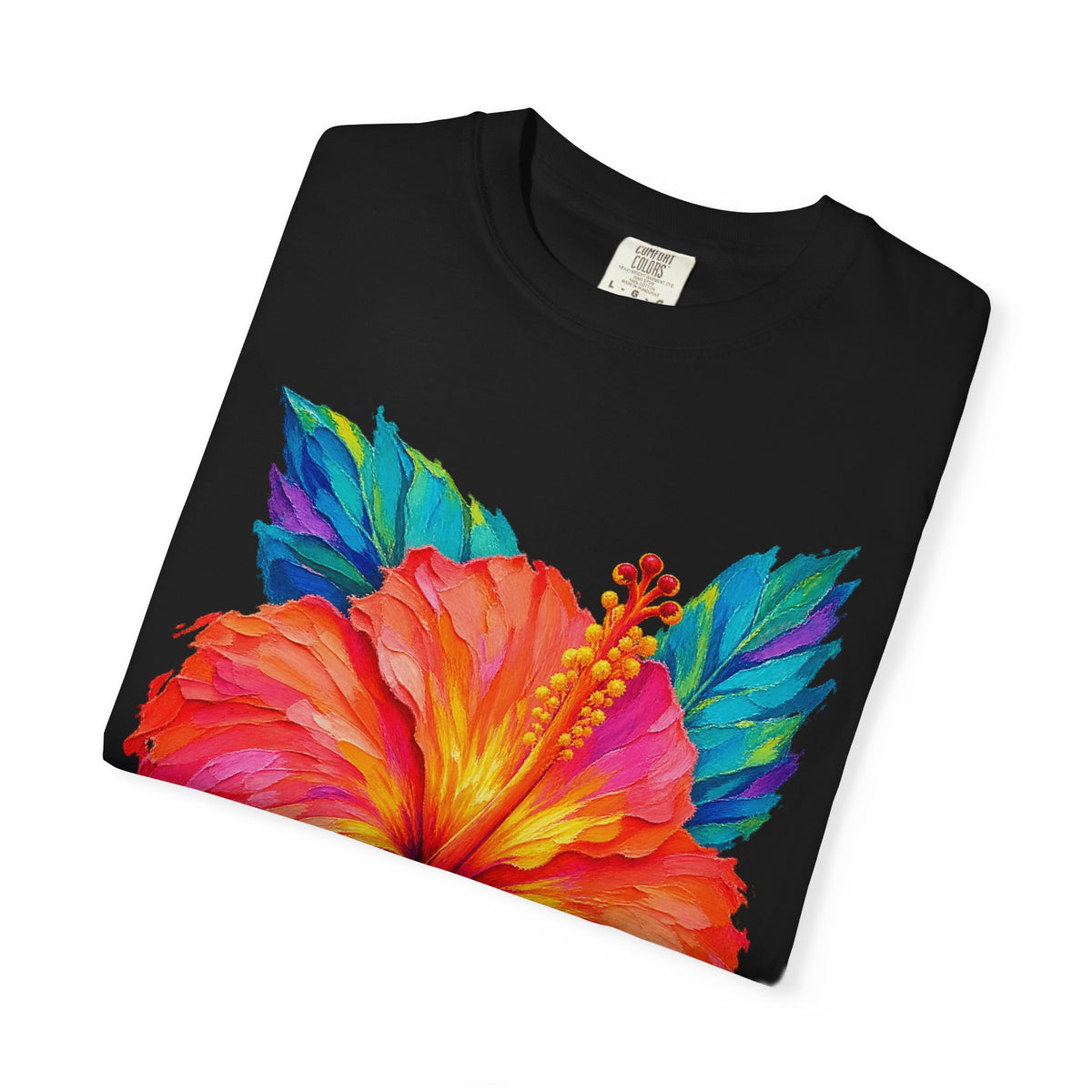 Painted Hibiscus Sunrise Shirt | Tropical Flower Tee | Comfort Colors T-Shirt