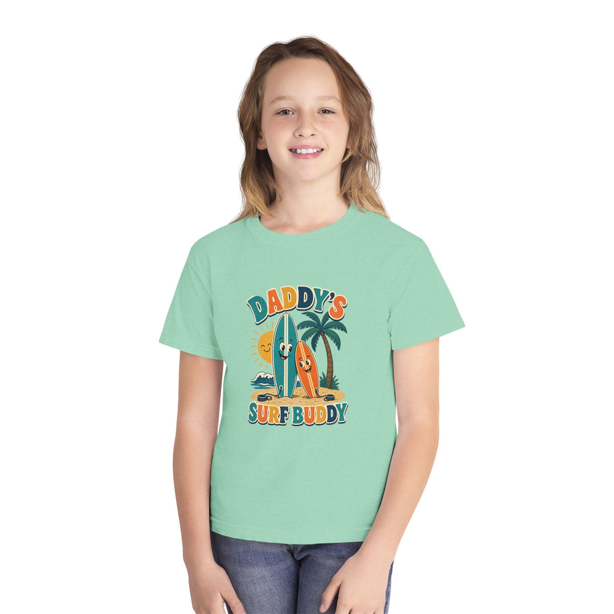 Daddy's Surf Buddy Kids Tee | Daddy Surf Buddy Shirt | Youth Beach T-Shirt | Surf Kid Gift