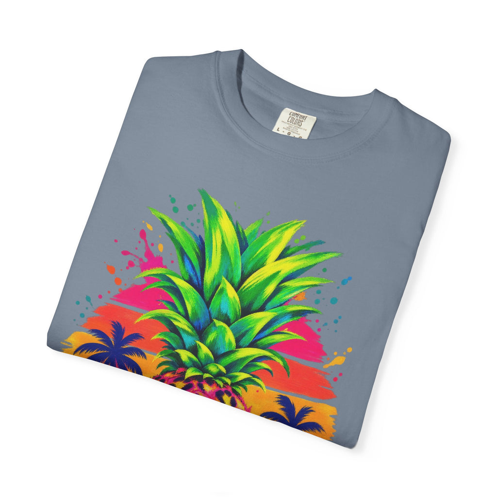 Neon Leopard Pineapple Shirt | Tropical Pineapple Sunset Tee | Comfort Colors T-Shirt