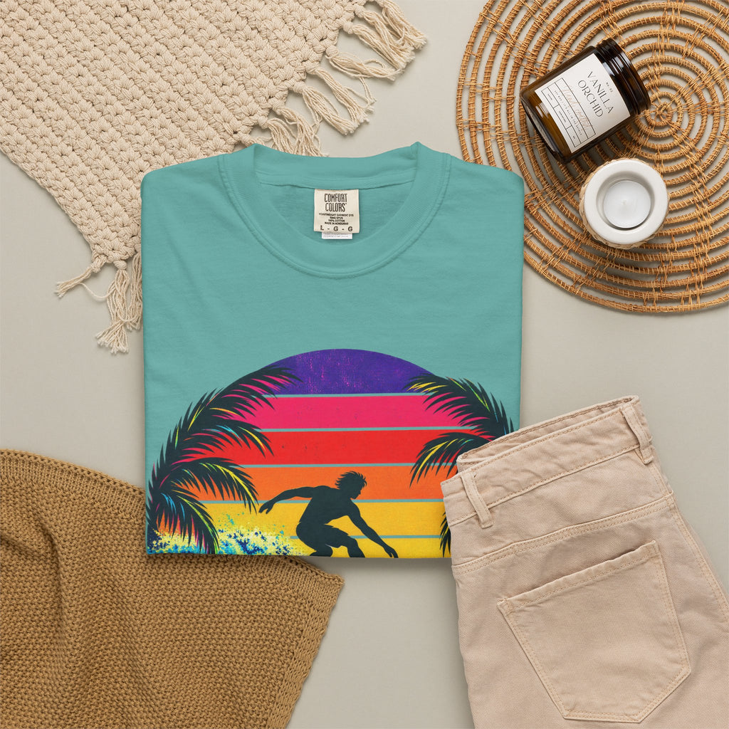 Sunset Chaser Tee | Retro Sunset Shirt | Tropical Surf T-Shirt | Comfort Colors