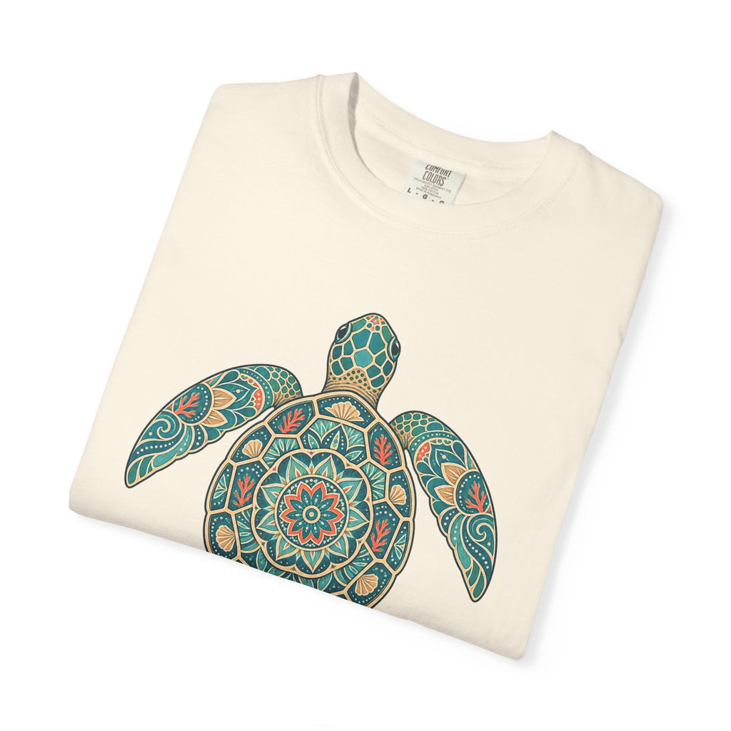 Slow Down Sea More Tee | Sea Turtle Mandala Shirt | Ocean Lover T-Shirt | Comfort Colors Seafoam