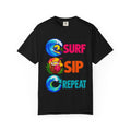 Surf Sip Repeat Tee | Surf & Cocktail Shirt | Funny Beach T-Shirt | Comfort Colors