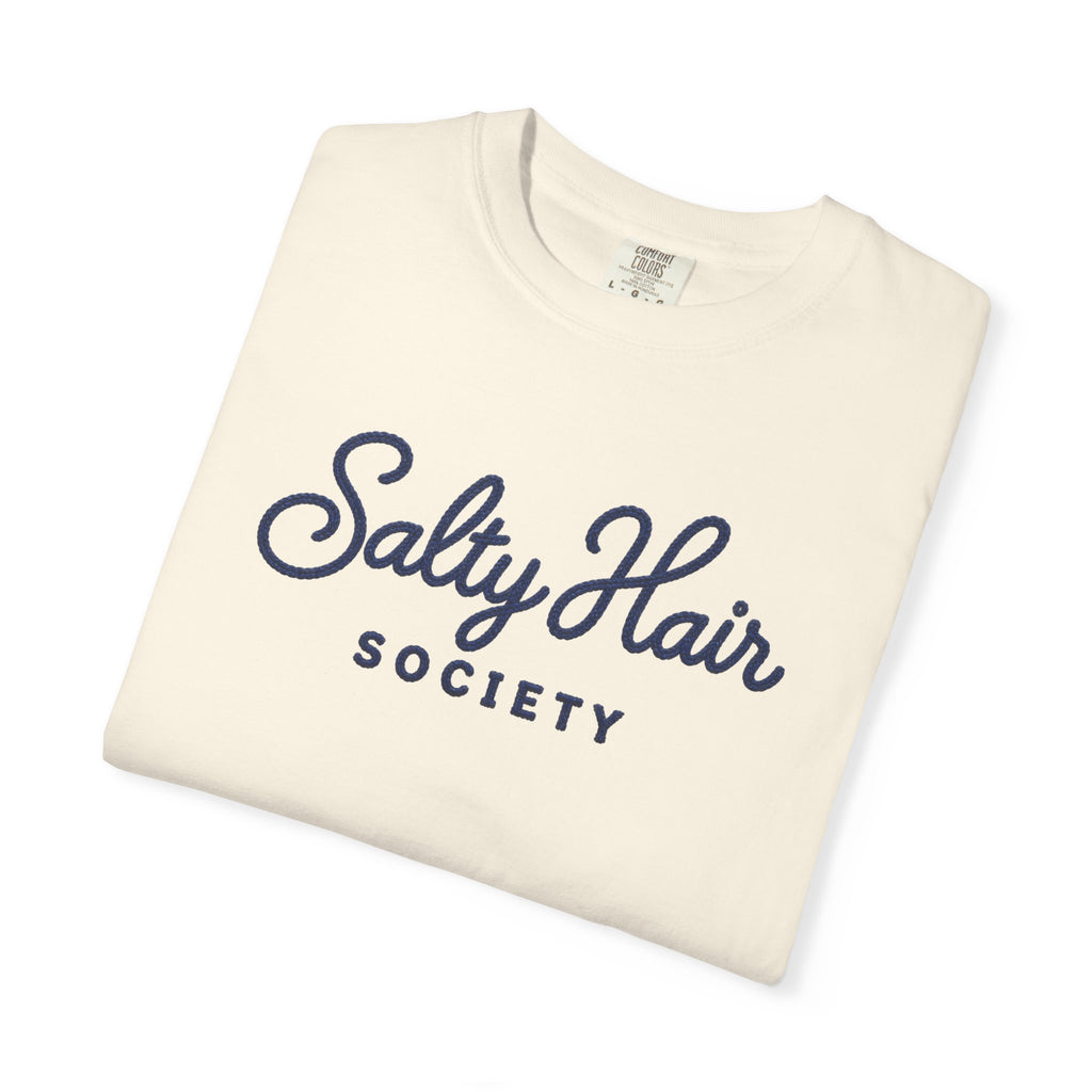 Salty Hair Society Tee | Beach Hair Dont Care Script Shirt | Coastal Girl T-Shirt | Comfort Colors Orchid