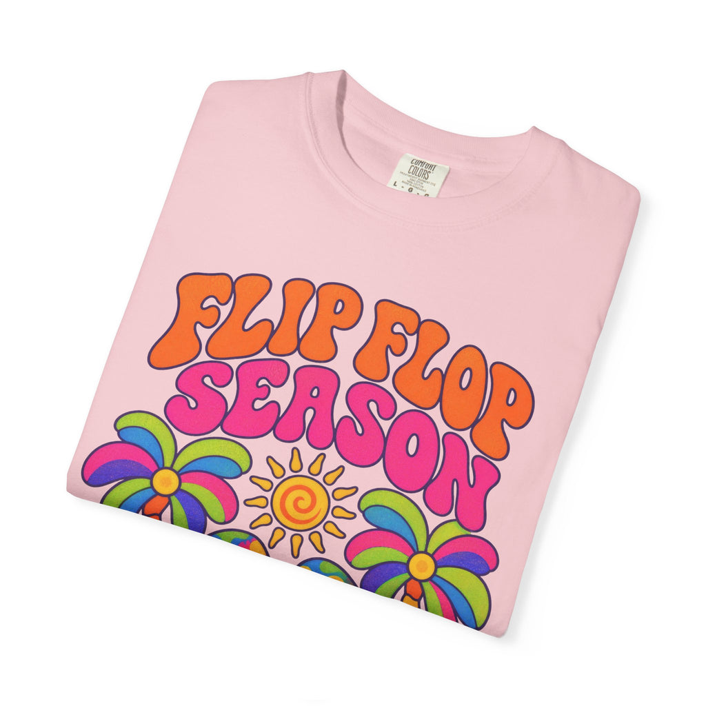 Flip Flop Season Tee | Summer Beach Shirt | Colorful Sandals T-Shirt | Comfort Colors