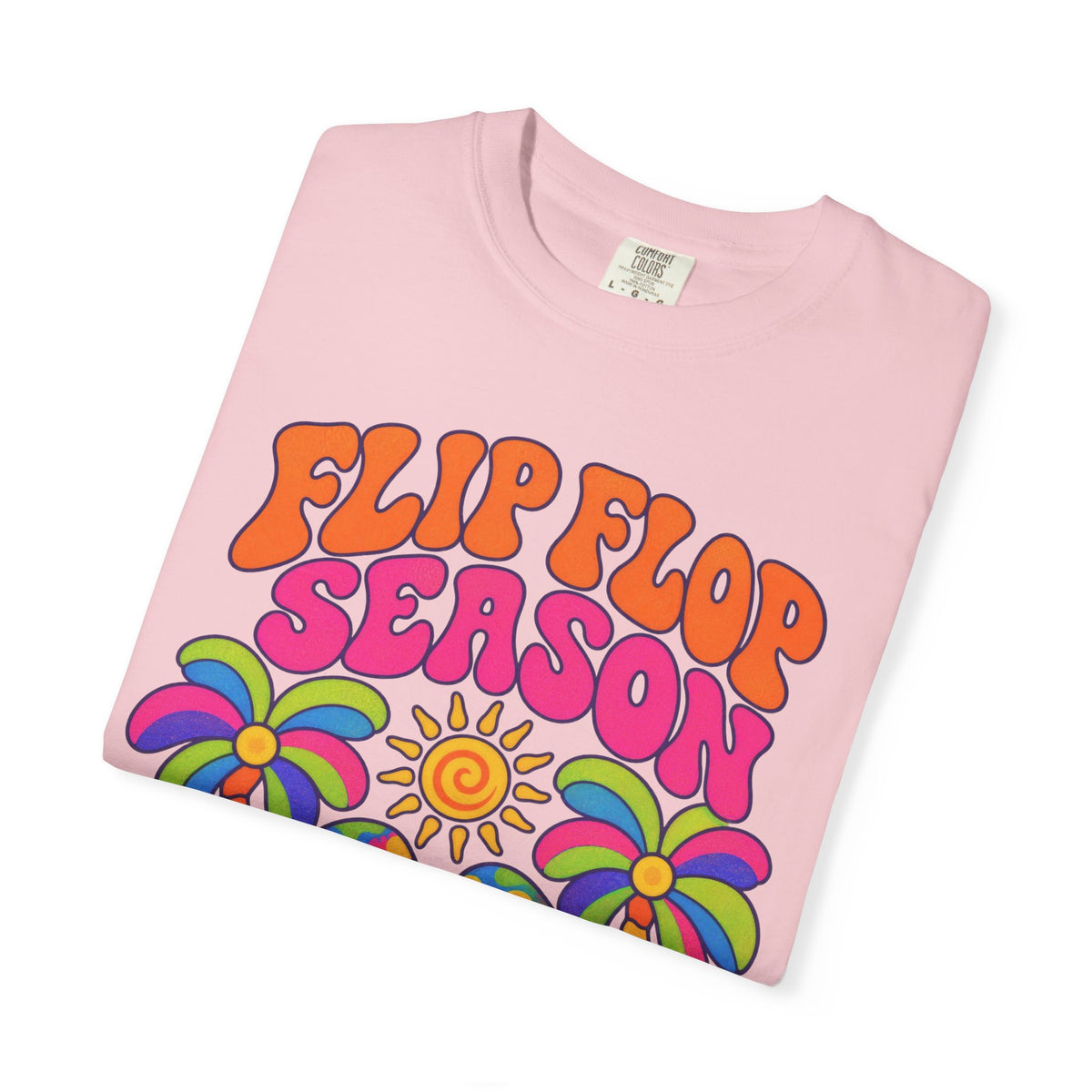 Flip Flop Season Tee | Summer Beach Shirt | Colorful Sandals T-Shirt | Comfort Colors