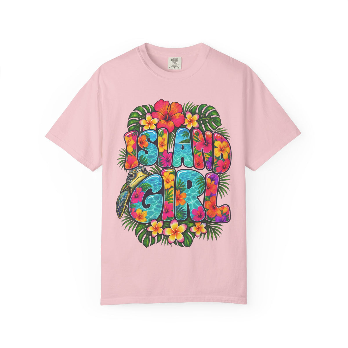 Island Girl Tee | Tropical Girl Shirt | Hibiscus Beach T-Shirt | Comfort Colors