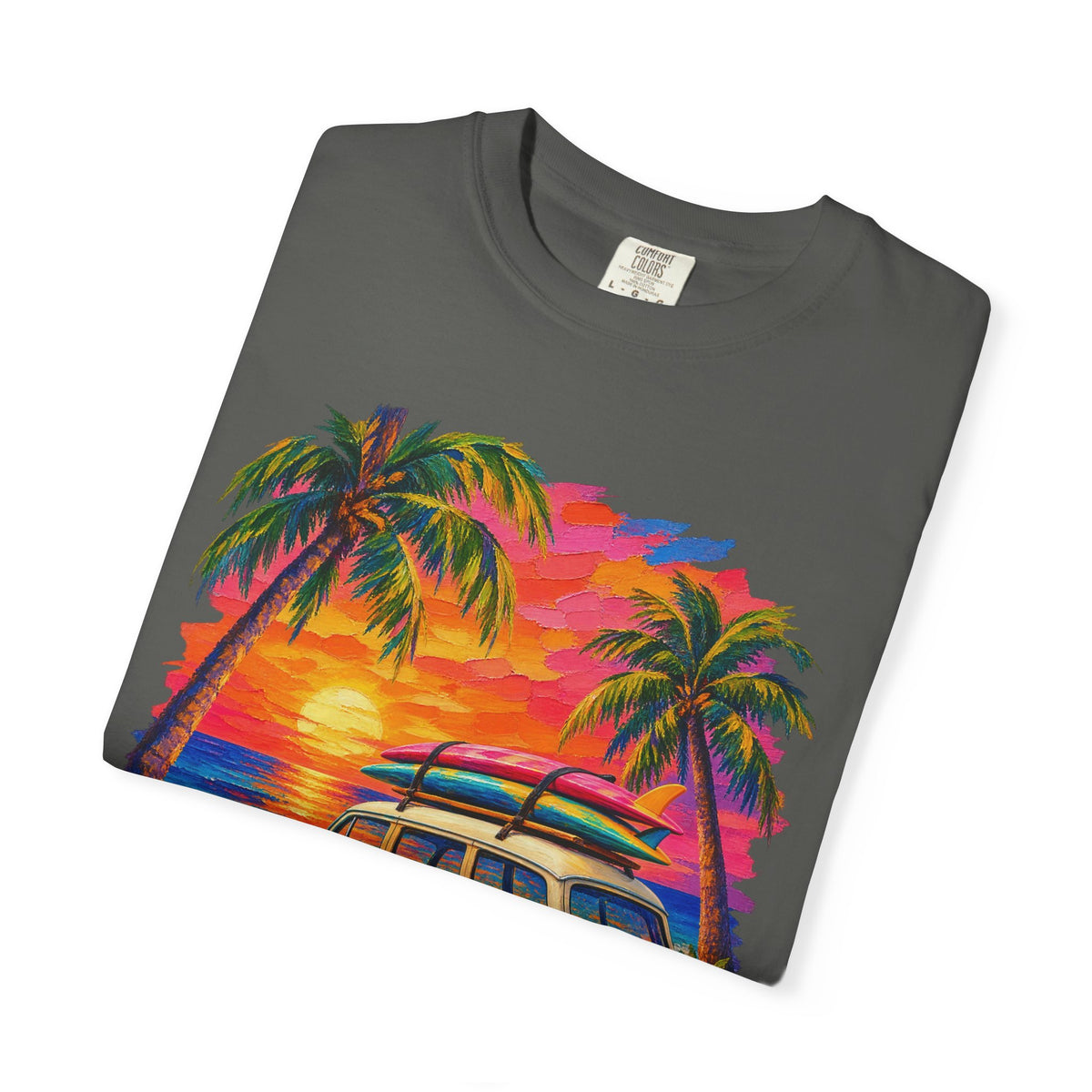 Surf Van Sunset Shirt | Retro Camper Van Beach Tee | Comfort Colors T-Shirt
