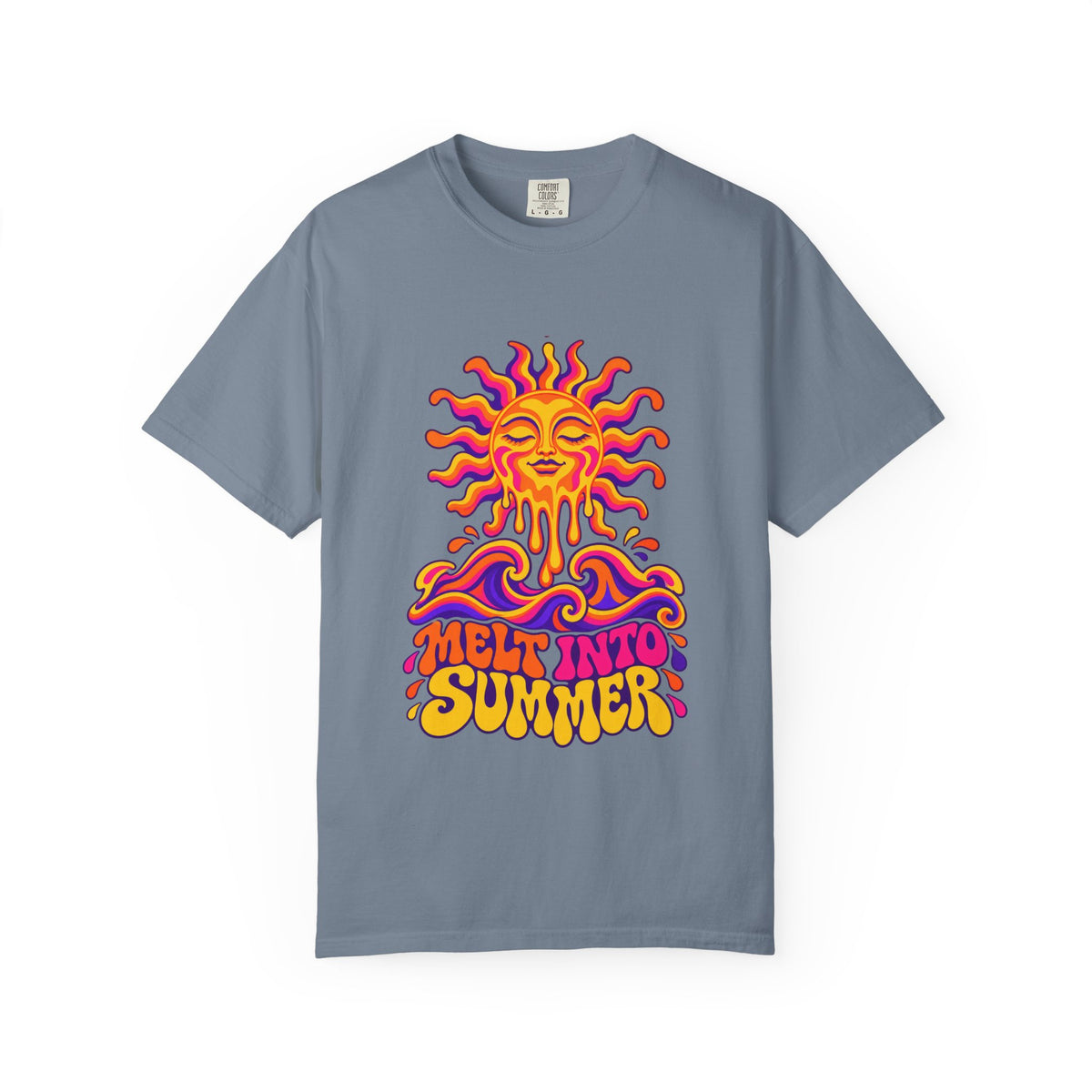 Melt Into Summer Tee | Trippy Retro Sun Shirt | 70s Psychedelic Summer T-Shirt | Comfort Colors Black