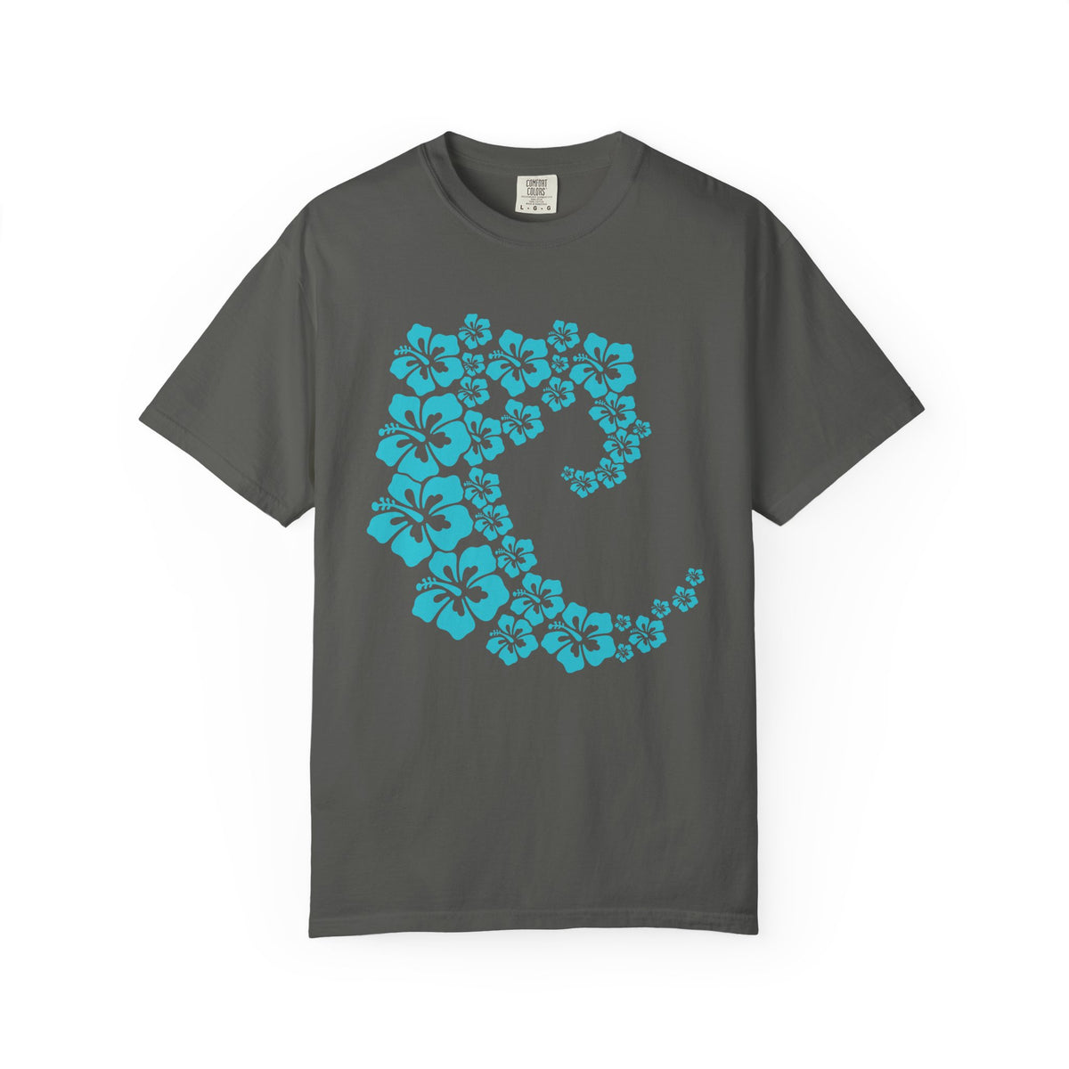 Hibiscus Wave Tee | Teal Flower Wave Shirt | Tropical Hawaiian Hibiscus T-Shirt | Comfort Colors