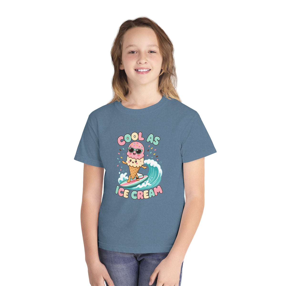 Cool As Ice Cream Kids Tee | Ice Cream Kids Shirt | Youth Beach T-Shirt | Surf Kid Gift