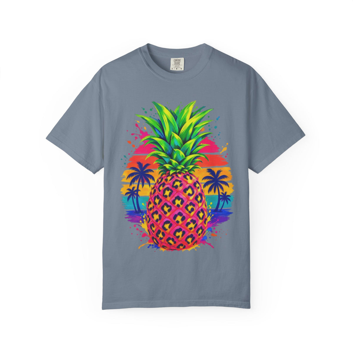 Neon Leopard Pineapple Shirt | Tropical Pineapple Sunset Tee | Comfort Colors T-Shirt