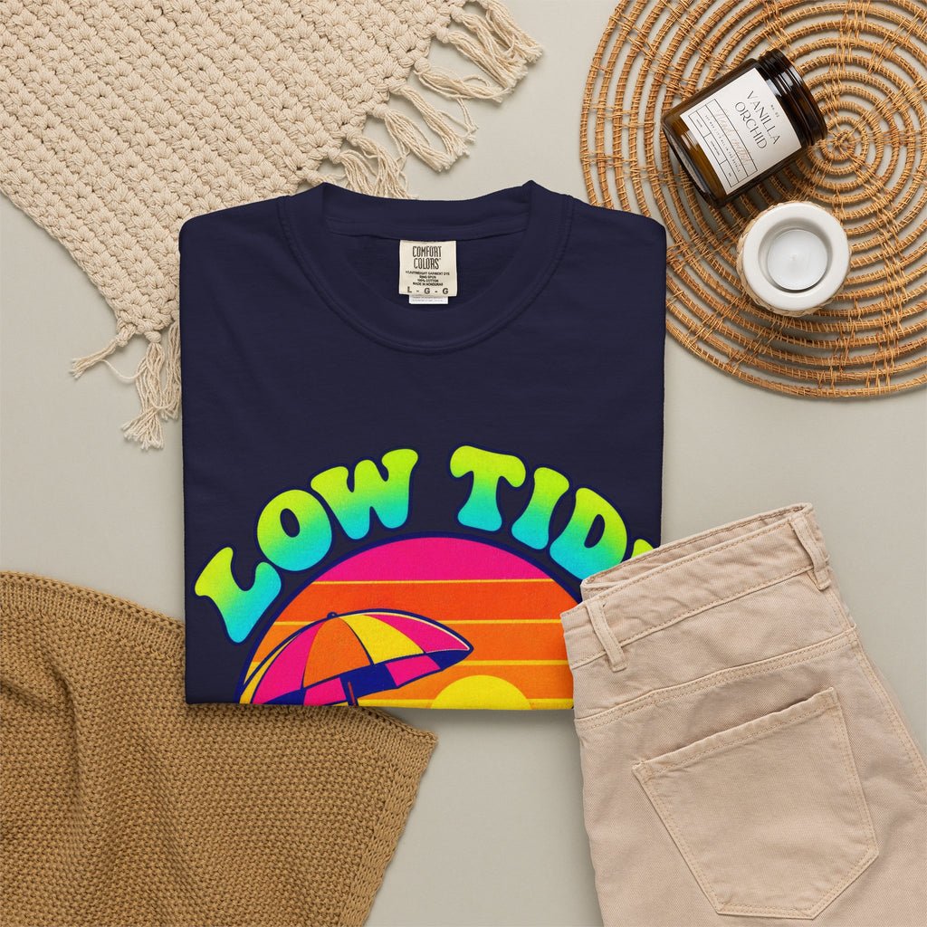 Low Tide High Vibes Tee | Good Vibes Beach Shirt | Colorful Tide Pool T-Shirt | Comfort Colors