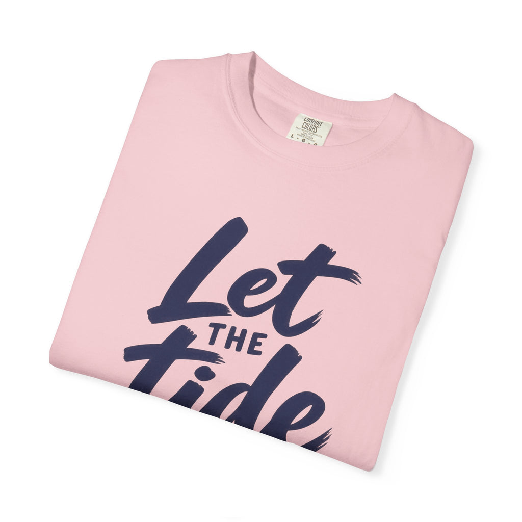 Let The Tide Decide Shirt | Wave Lines Script Tee | Comfort Colors T-Shirt