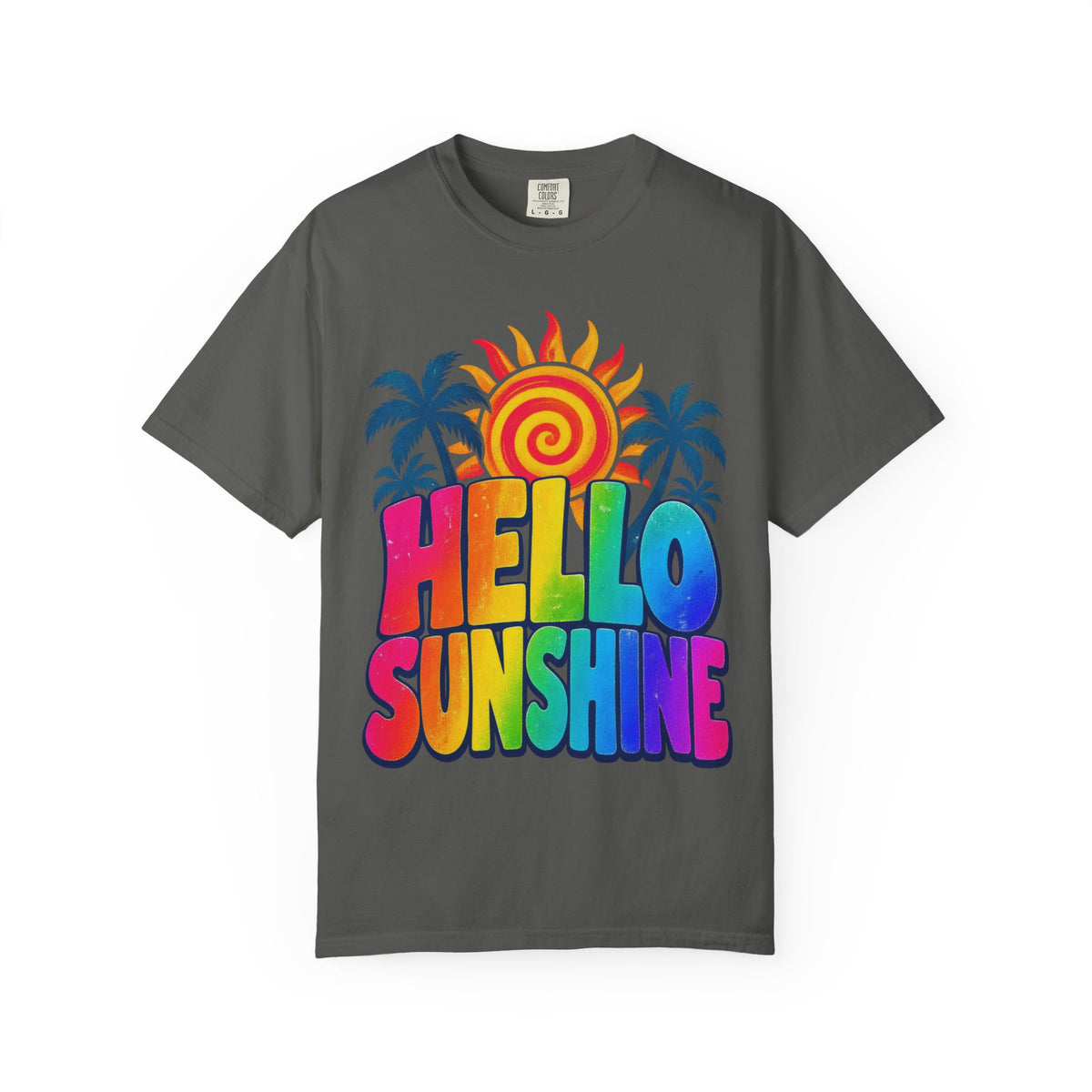 Hello Sunshine Tee | Retro Spiral Sun Shirt | Cute Summer T-Shirt | Comfort Colors