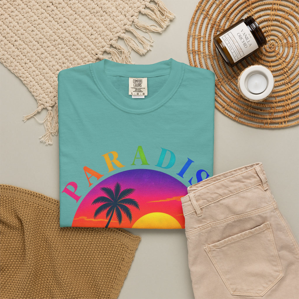 Paradise Found Tee | Tropical Island Shirt | Retro Palm T-Shirt | Comfort Colors