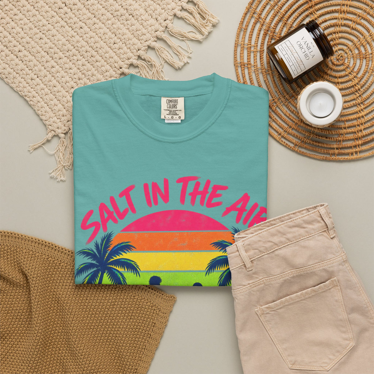 Salt In The Air Tee | Ocean Breeze Shirt | Retro Beach T-Shirt | Comfort Colors