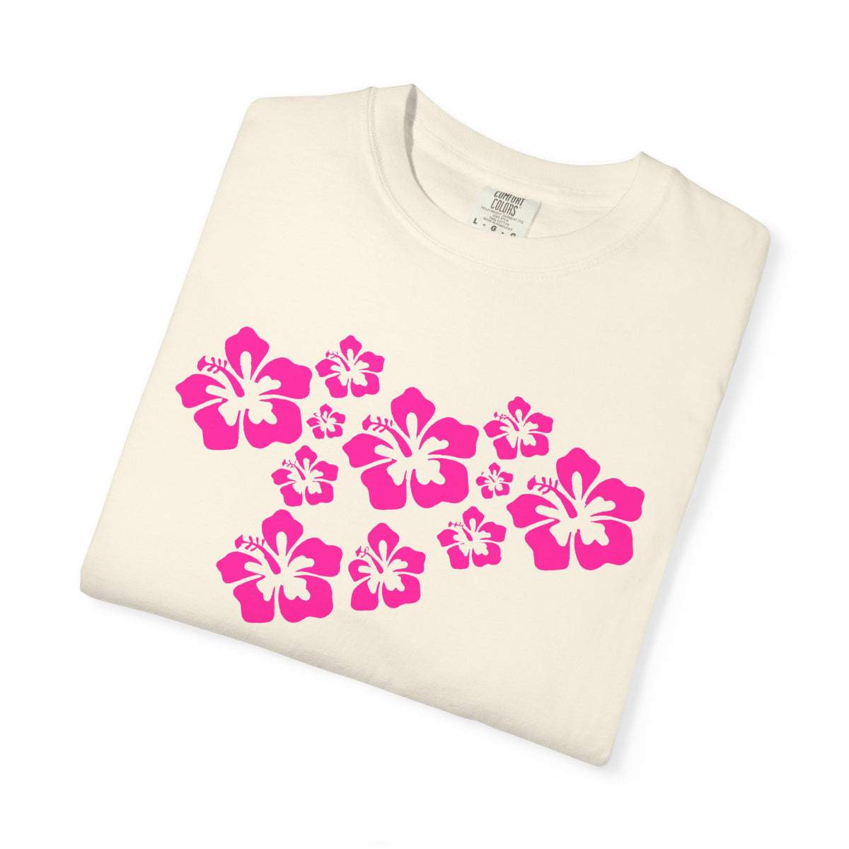 Hibiscus Flowers Tee | Pink Hibiscus Cluster Shirt | Tropical Island Flower T-Shirt | Comfort Colors