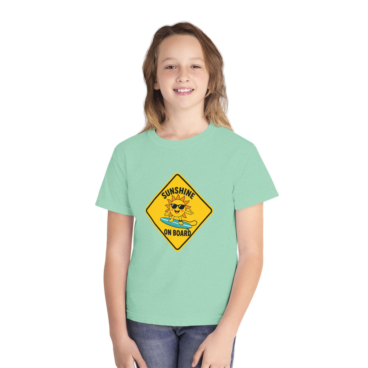 Sunshine On Board Kids Tee | Sunshine Kids Shirt | Youth Beach T-Shirt | Surf Kid Gift