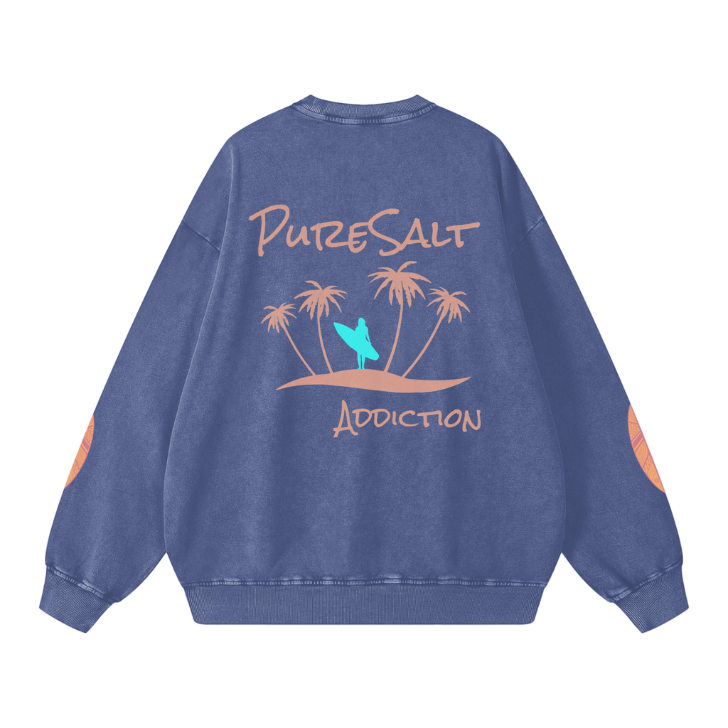 PureSalt Addiction Snow Washed Oversized Sweatshirt
