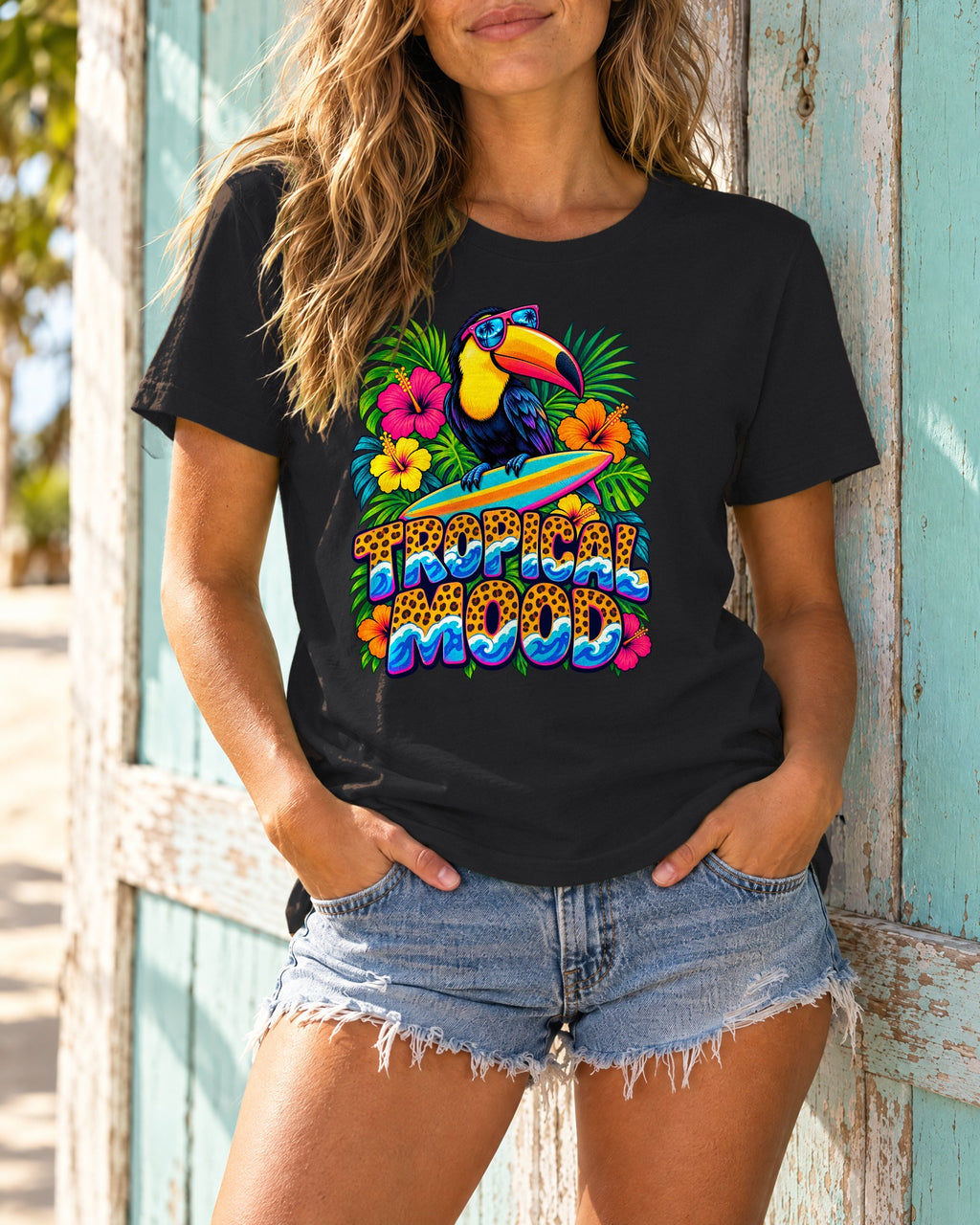 Tropical Mood Toucan Tee | Funny Toucan Surf Shirt | Tropical Jungle T-Shirt | Comfort Colors