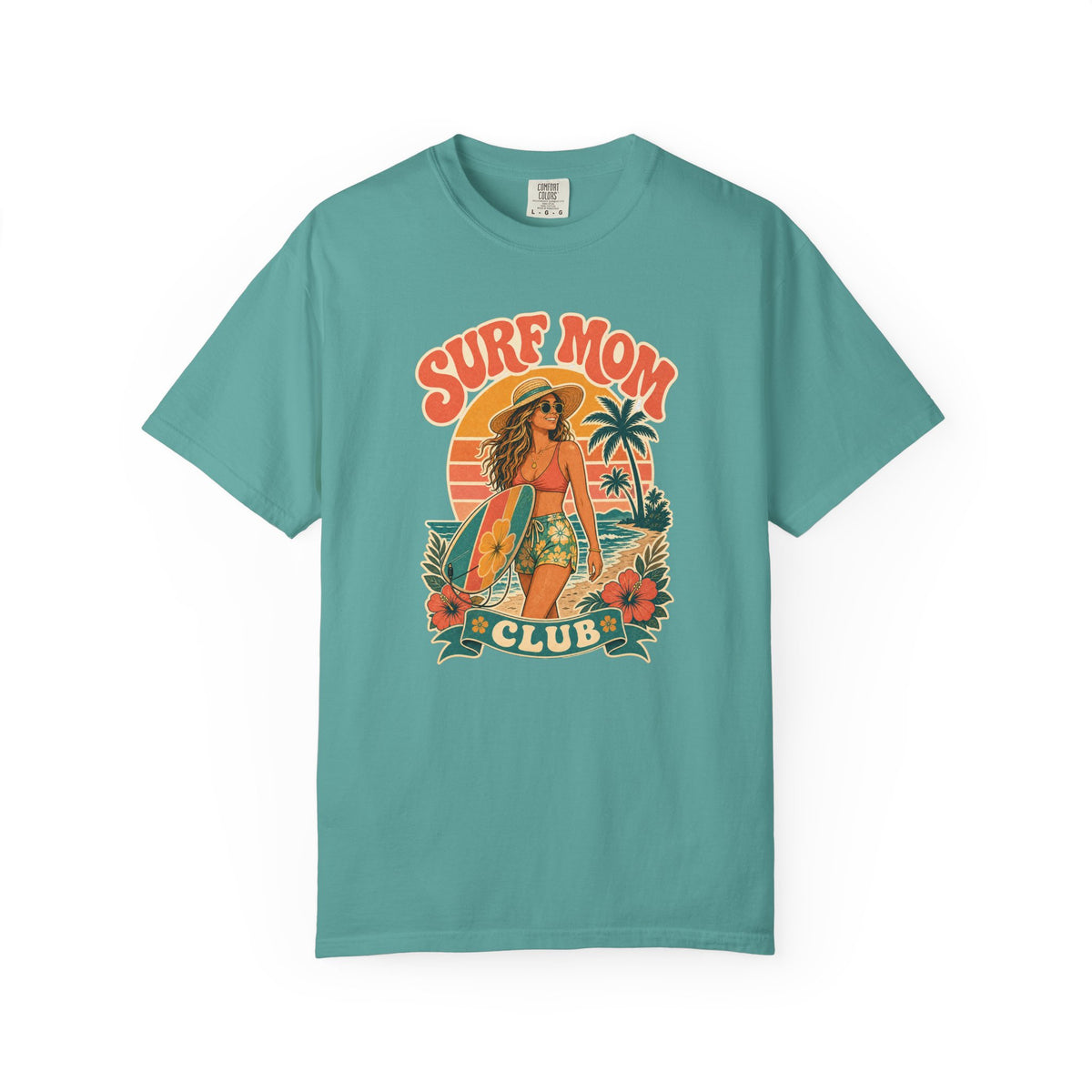 Surf Mom Club Tee | Surf Mom Shirt | Retro Beach T-Shirt | Comfort Colors Gift