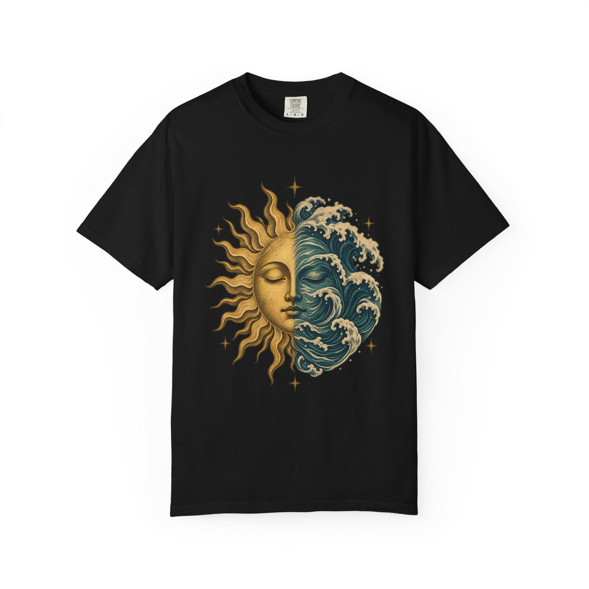 Sun And Sea Celestial Shirt | Vintage Etched Ocean Tee | Comfort Colors T-Shirt