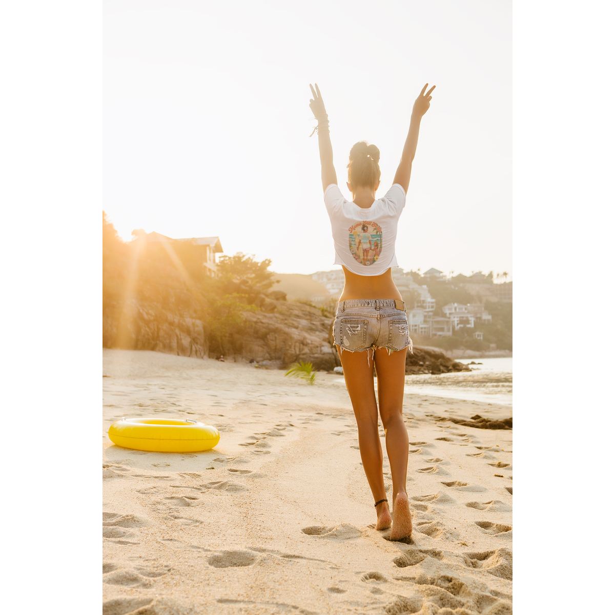 Mama Still Surfs Vintage Beach Scene Cropped Tee | Surfing Mom Graphic Shirt