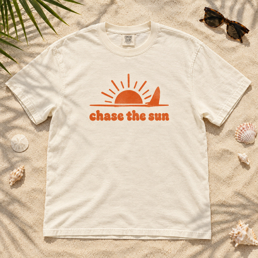 Chase the Sun Surf T-Shirt — Retro Beach Graphic Tee