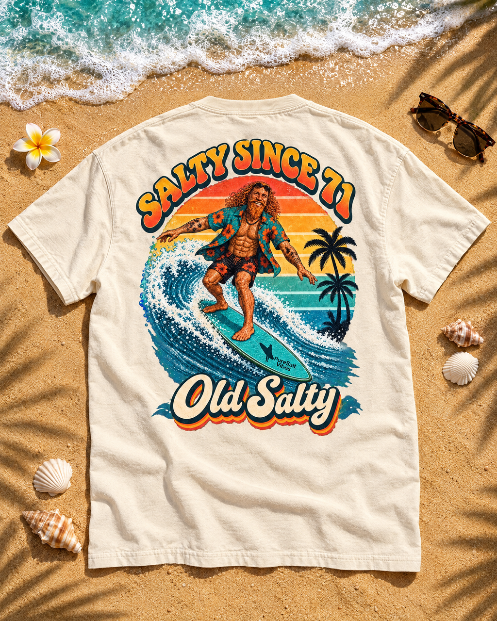 Old Salty Surf T-Shirt — "Salty Since '71" Vintage Beach Tee