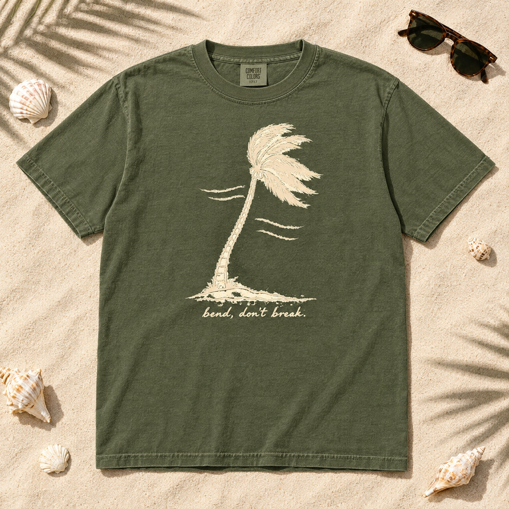 T-Shirt — Palm Tree "Bend Don’t Break" Graphic