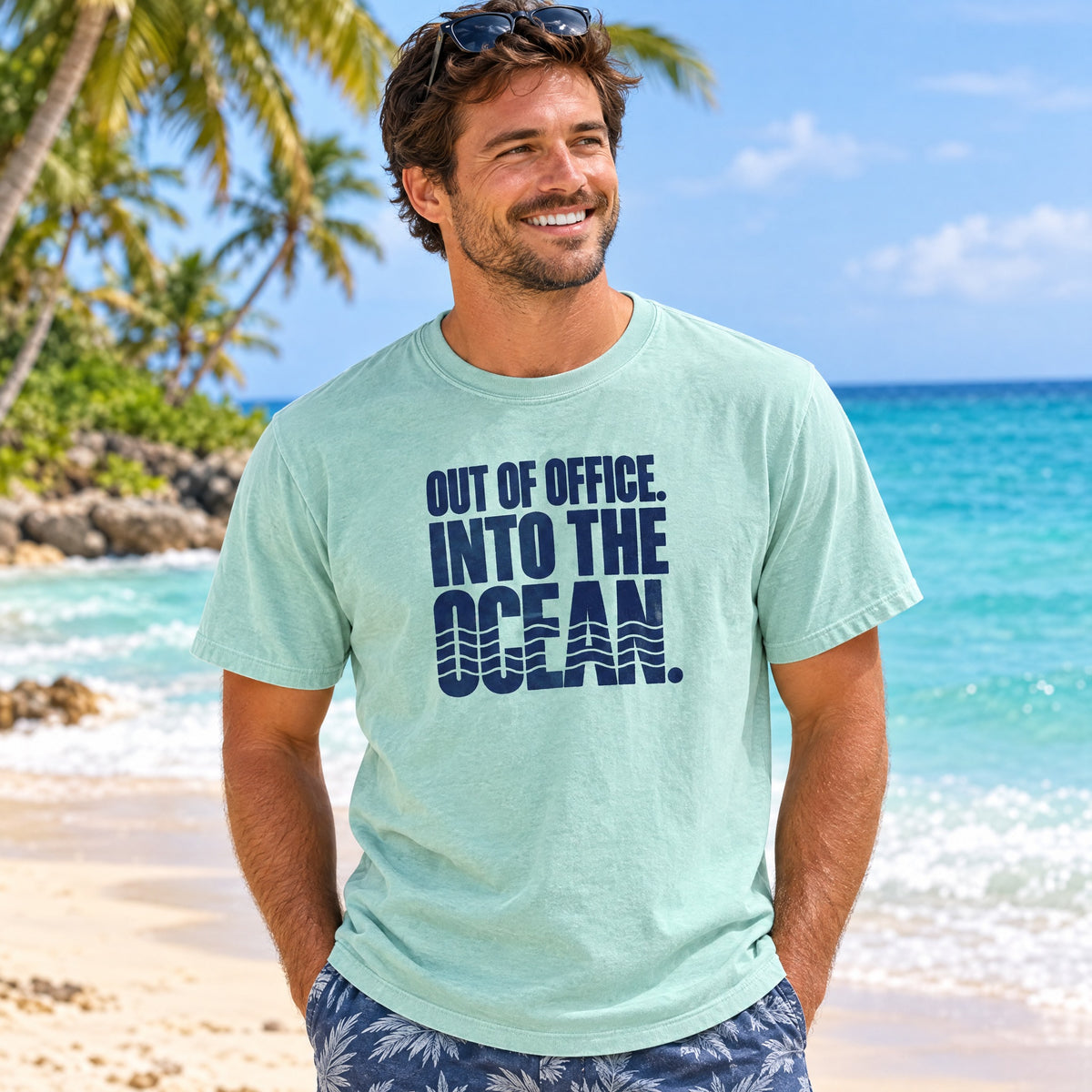 Out of Office Into the Ocean T-Shirt — Vacation Beach Tee