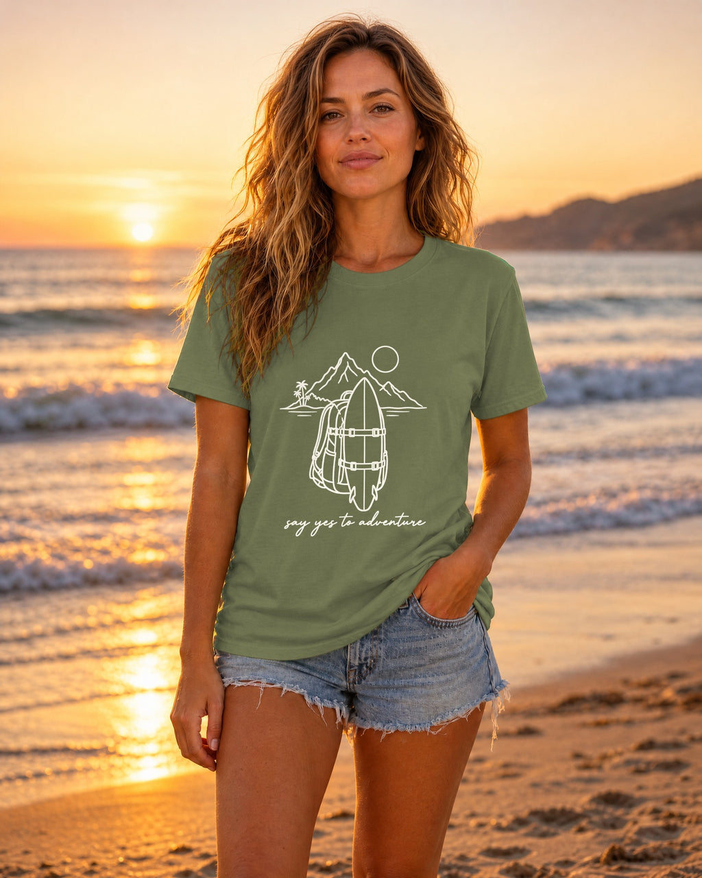 Say Yes To Adventure Tee | Surf Travel Shirt | Inspirational Ocean T-Shirt | Comfort Colors
