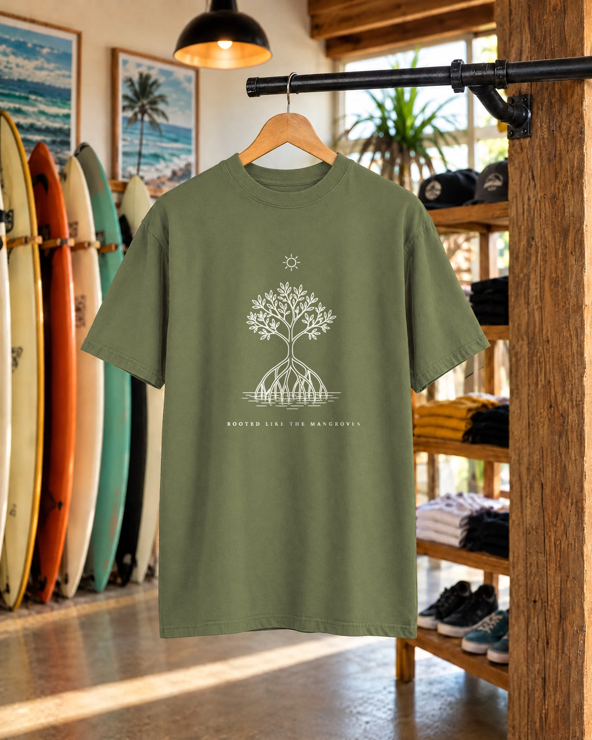 Rooted Like The Mangroves Tee | Minimal Mangrove Shirt | Inspirational Ocean T-Shirt | Comfort Colors