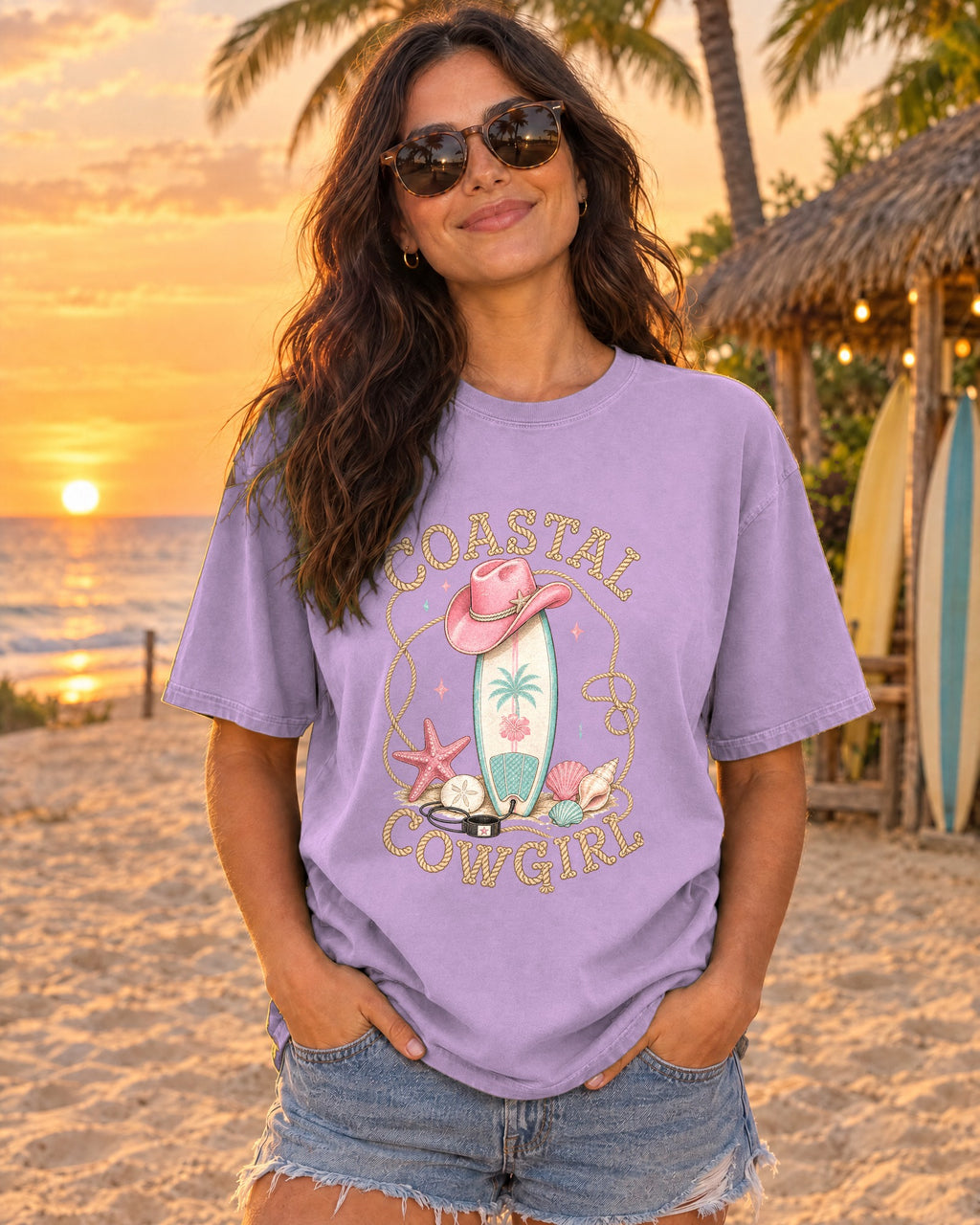 Coastal Cowgirl Tee | Coastal Cowgirl Shirt | Retro Beach T-Shirt | Comfort Colors Gift