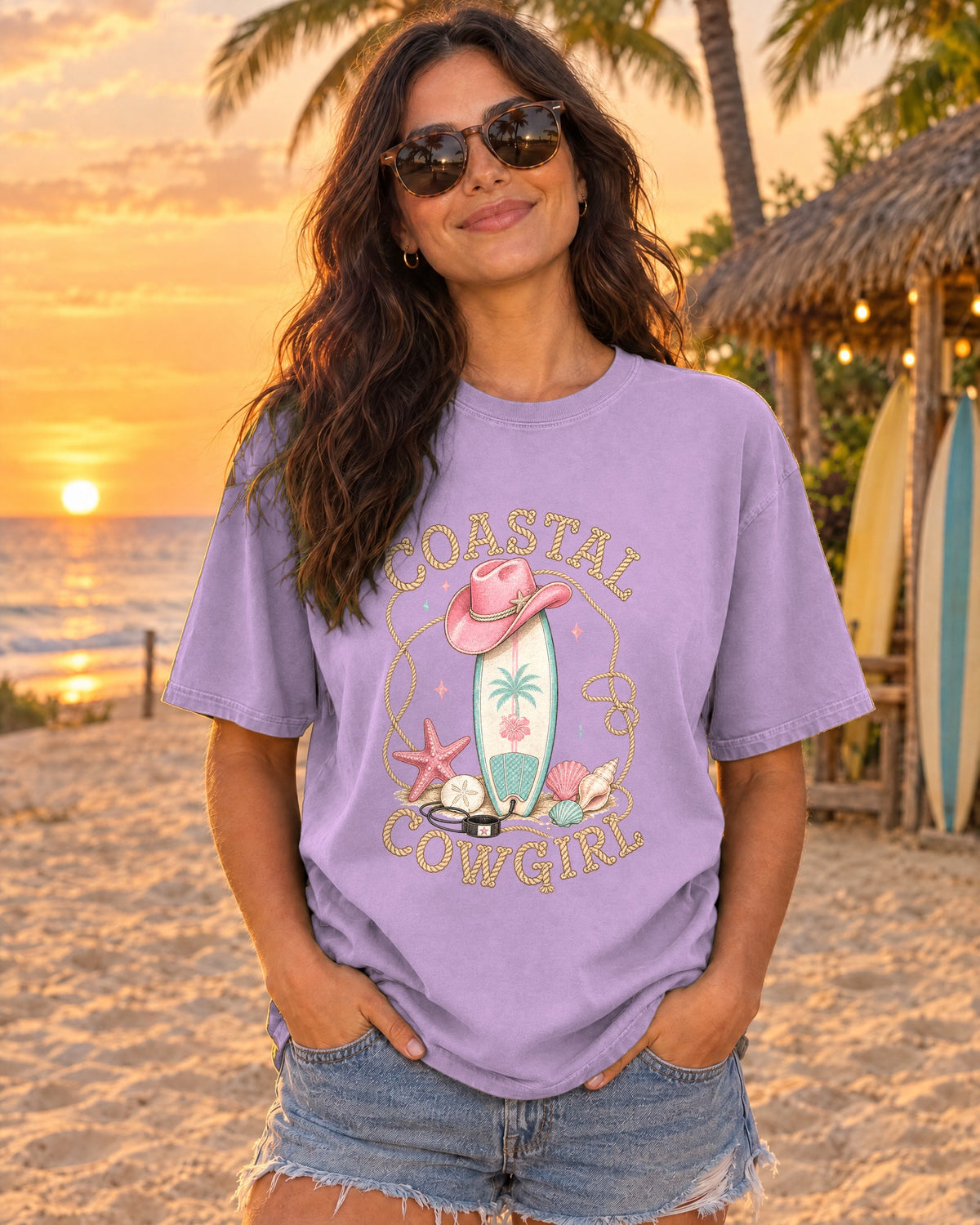 Coastal Cowgirl Tee | Coastal Cowgirl Shirt | Retro Beach T-Shirt | Comfort Colors Gift