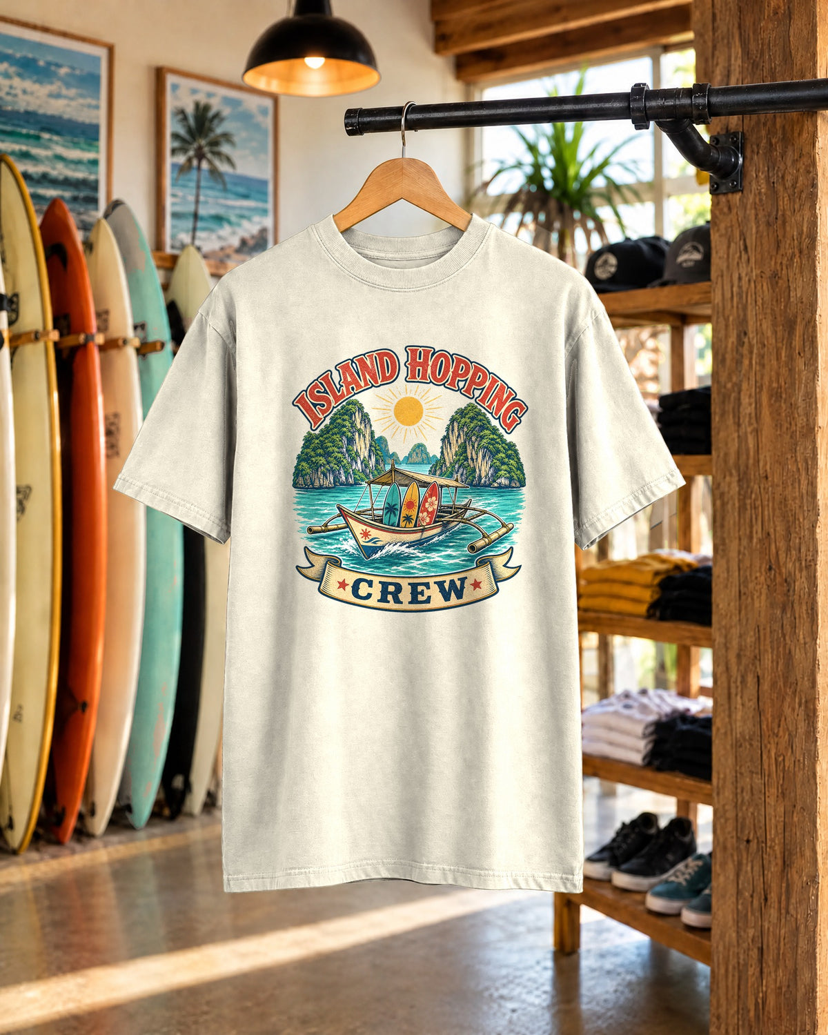 Island Hopping Crew Tee | Philippines Island Shirt | Retro Beach T-Shirt | Comfort Colors Gift