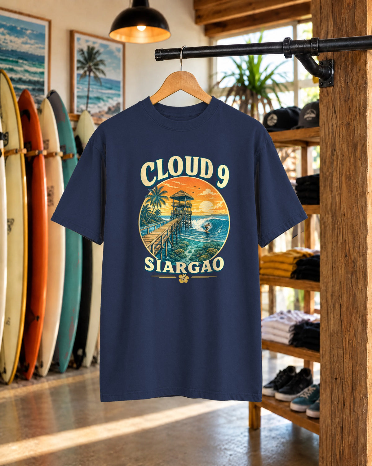 Cloud 9 Siargao Tee | Siargao Surf Shirt | Retro Beach T-Shirt | Comfort Colors Gift