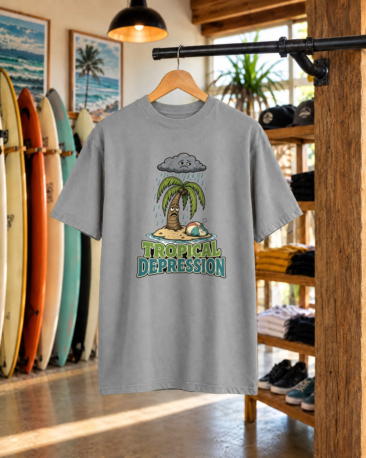 Tropical Depression Tee | Funny Palm Tree Shirt | Retro Beach T-Shirt | Comfort Colors Gift