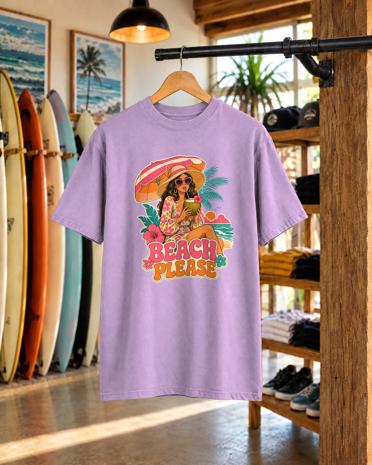 Beach Please Tee | Retro Beach Shirt | Retro Beach T-Shirt | Comfort Colors Gift